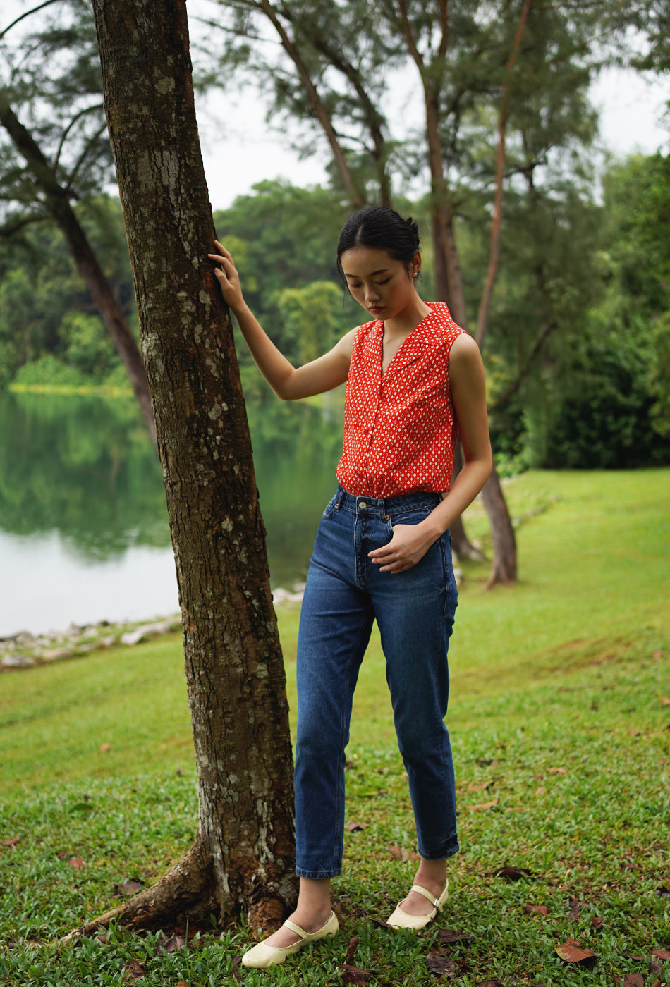 Good Times Cotton Top in Red Romance
