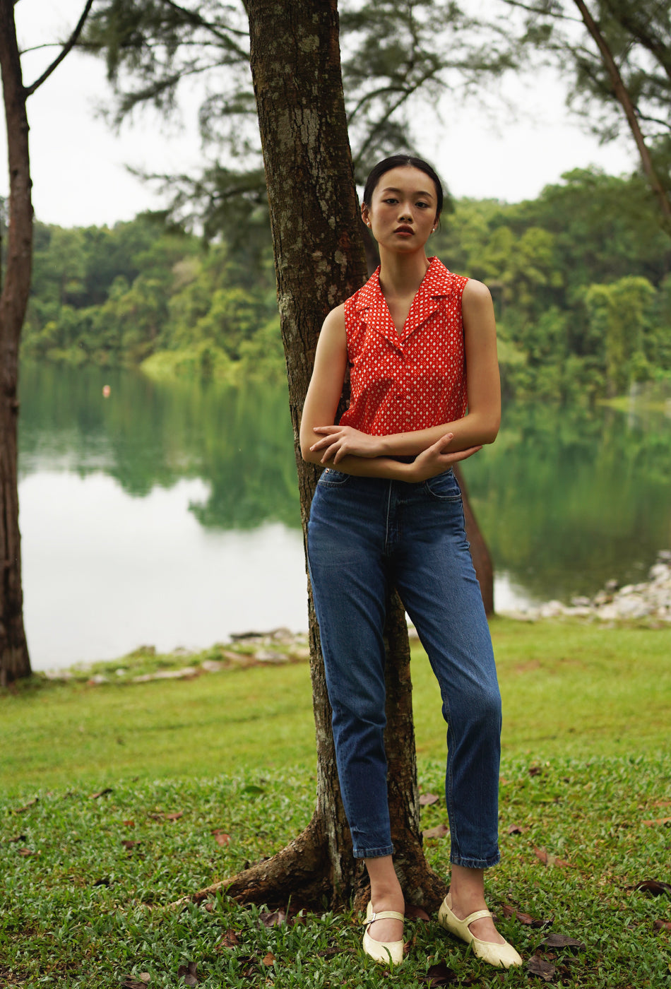 Good Times Cotton Top in Red Romance