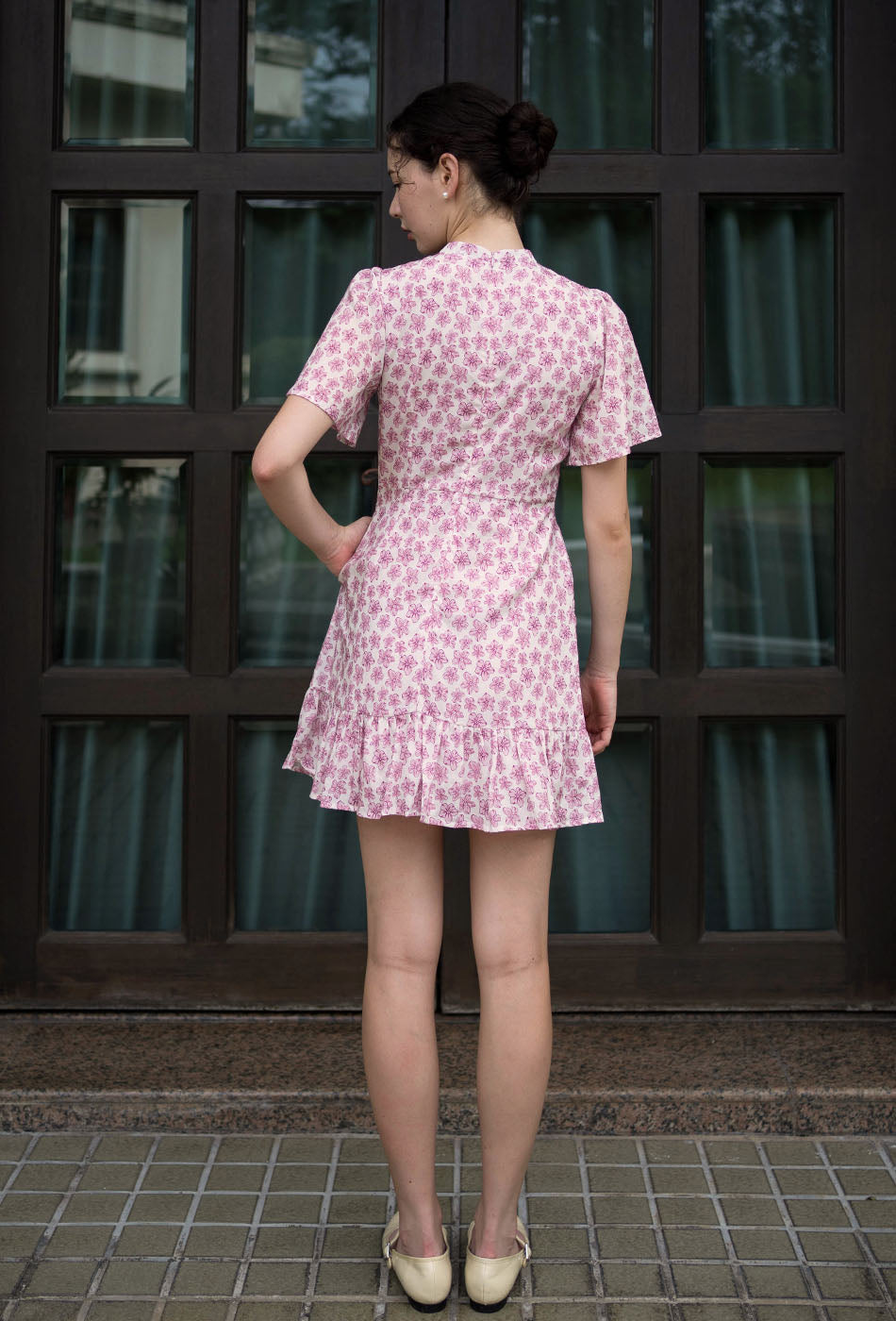 Tea Party Cotton Cheongsam in Pink Joy