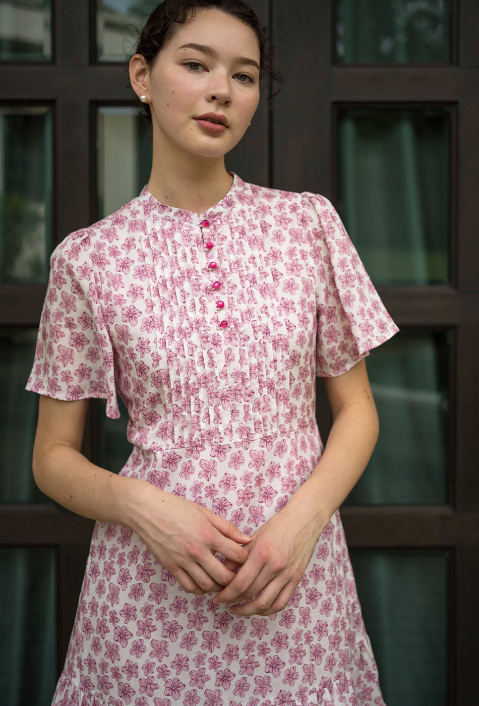 Tea Party Cotton Cheongsam in Pink Joy