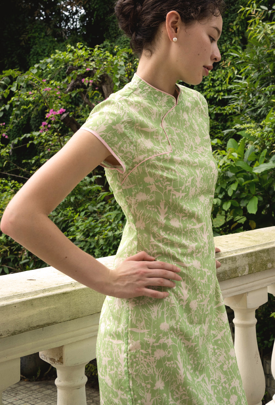 That's Amore Cotton Cheongsam in Greenery