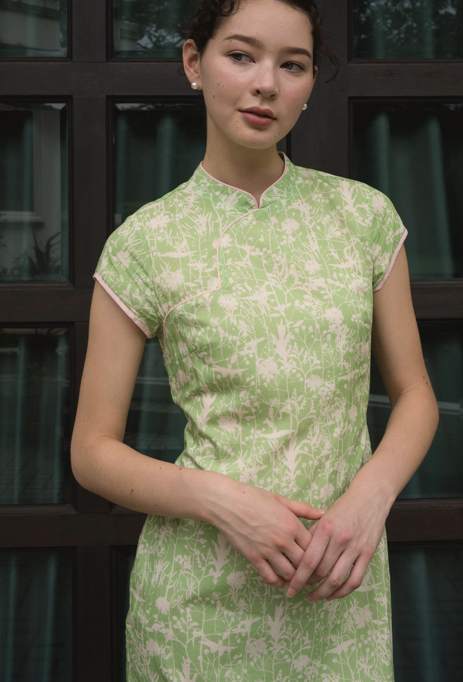 That's Amore Cotton Cheongsam in Greenery