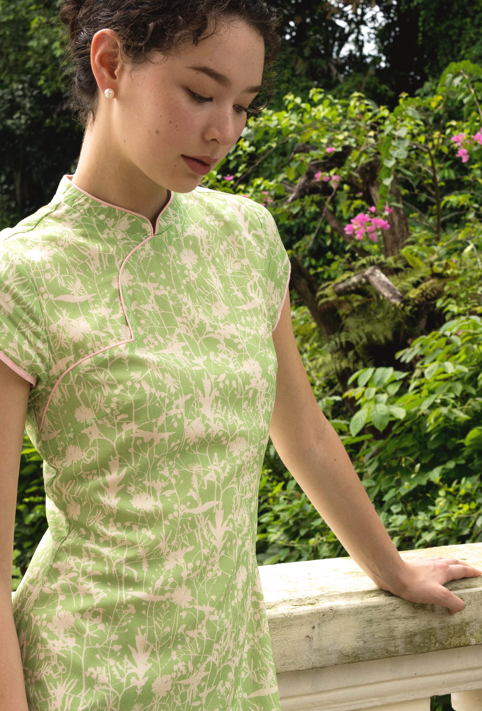 That's Amore Cotton Cheongsam in Greenery