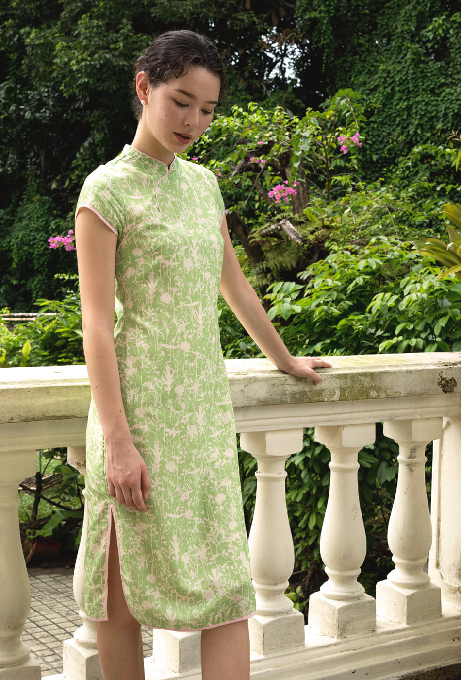 That's Amore Cotton Cheongsam in Greenery