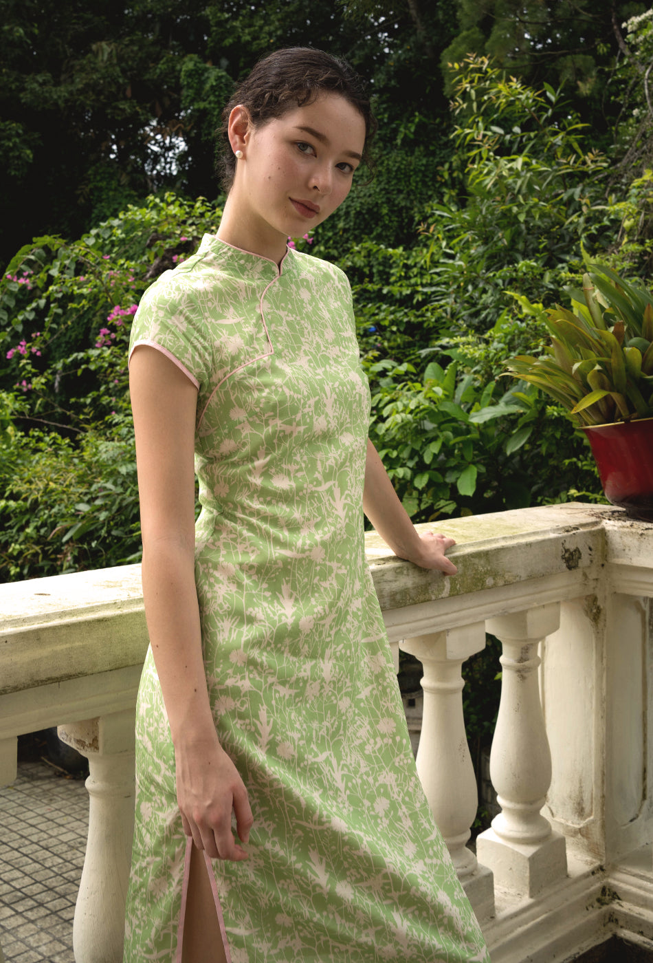 That's Amore Cotton Cheongsam in Greenery