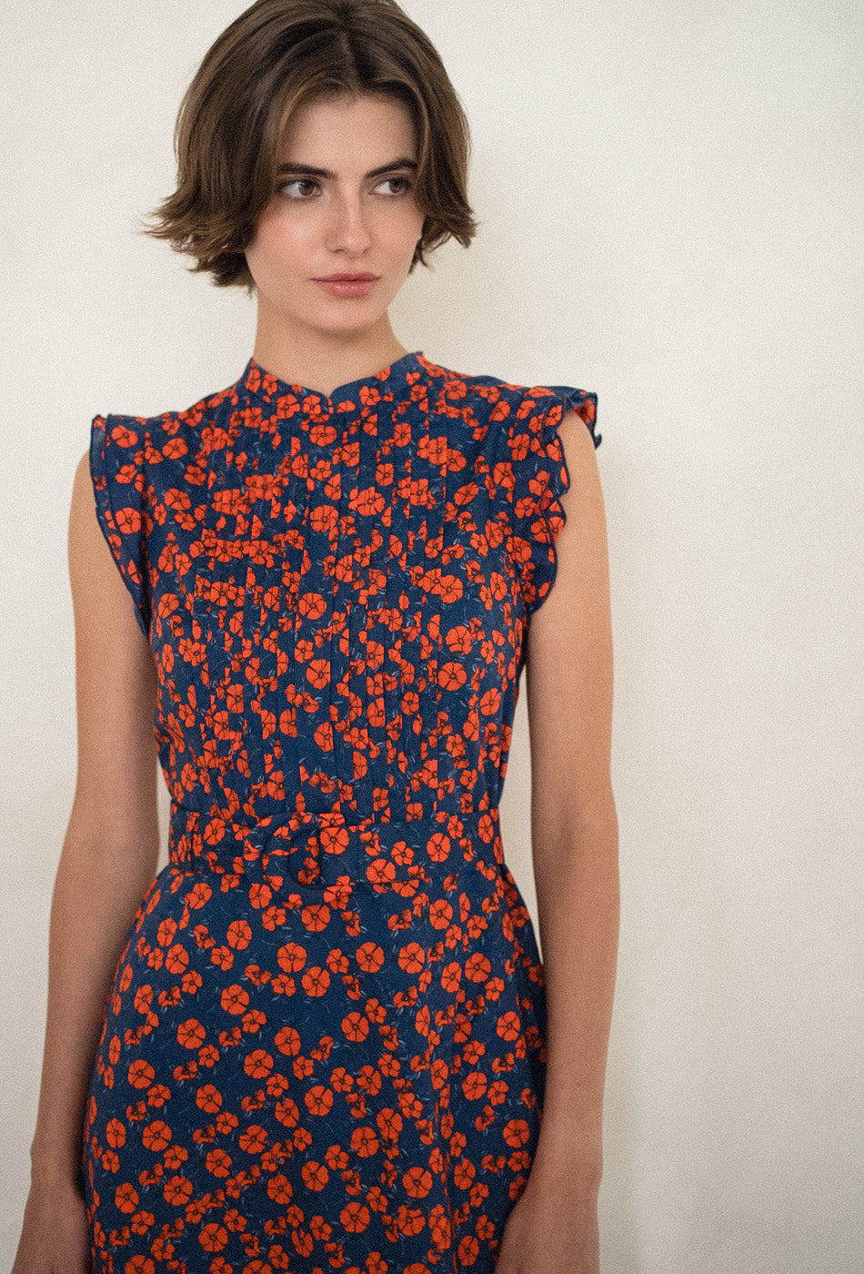 The Evermore Cotton Cheongsam in Midnight Poppies