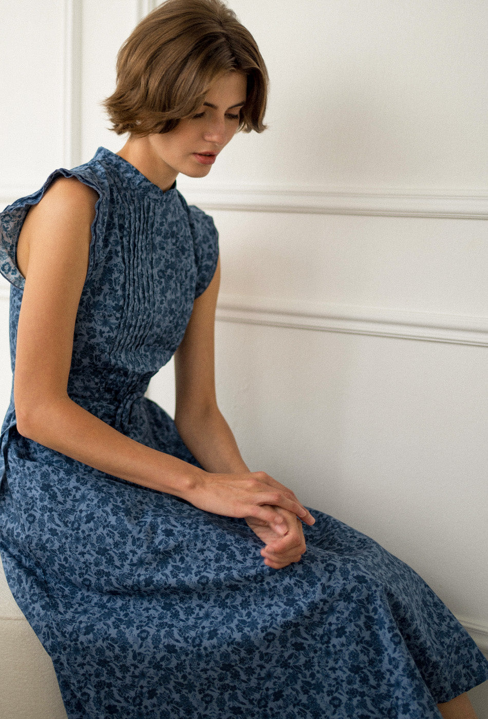 The Evermore Cotton Cheongsam in Moonflower