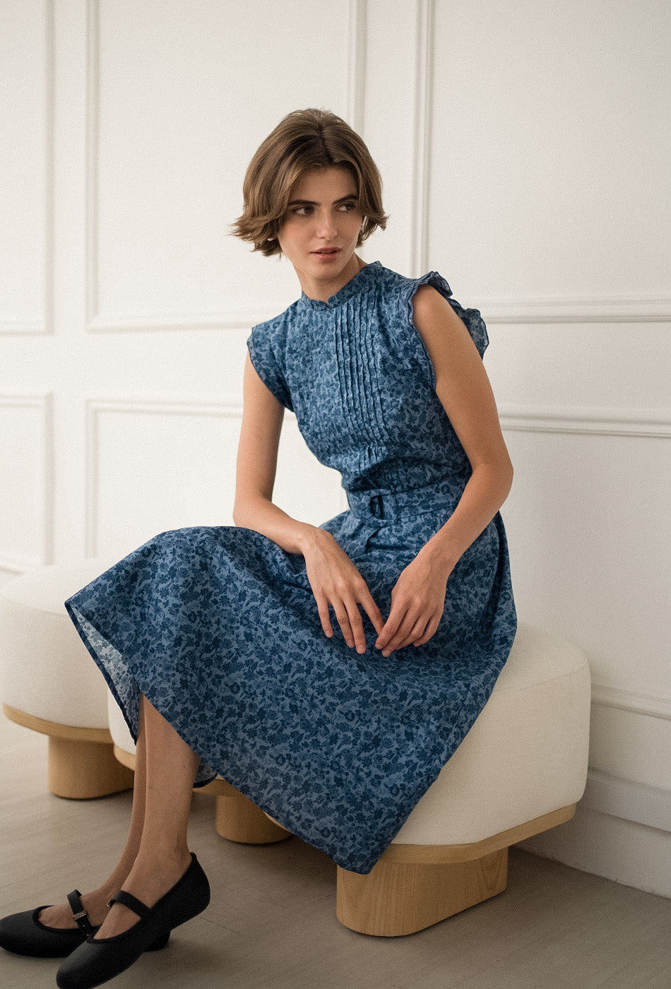 The Evermore Cotton Cheongsam in Moonflower