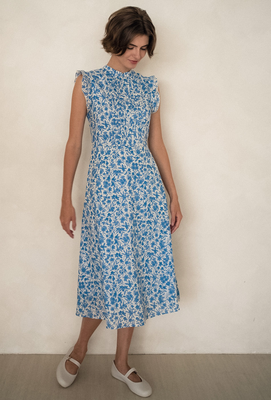 The Evermore Cotton Cheongsam in Porcelain Garden