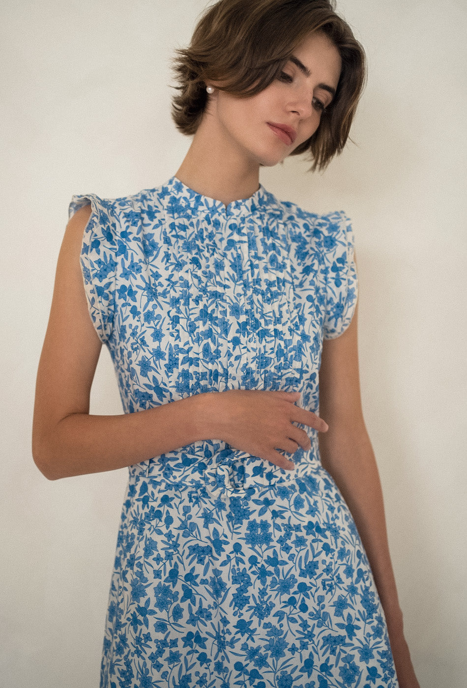 The Evermore Cotton Cheongsam in Porcelain Garden