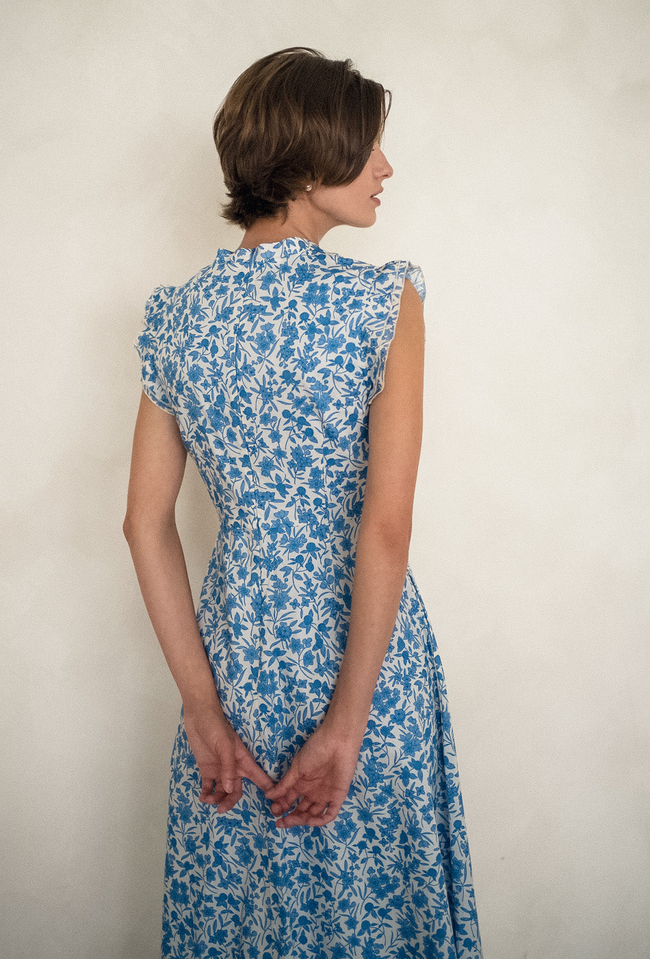 The Evermore Cotton Cheongsam in Porcelain Garden