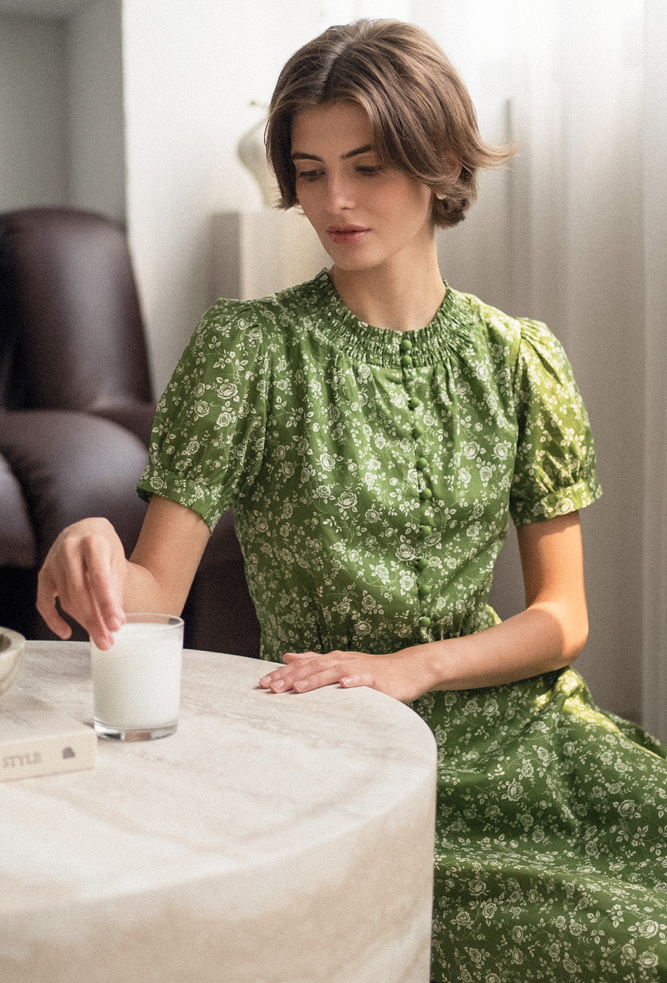 [Pre-order] The Look of Love Cotton Dress in Rosier