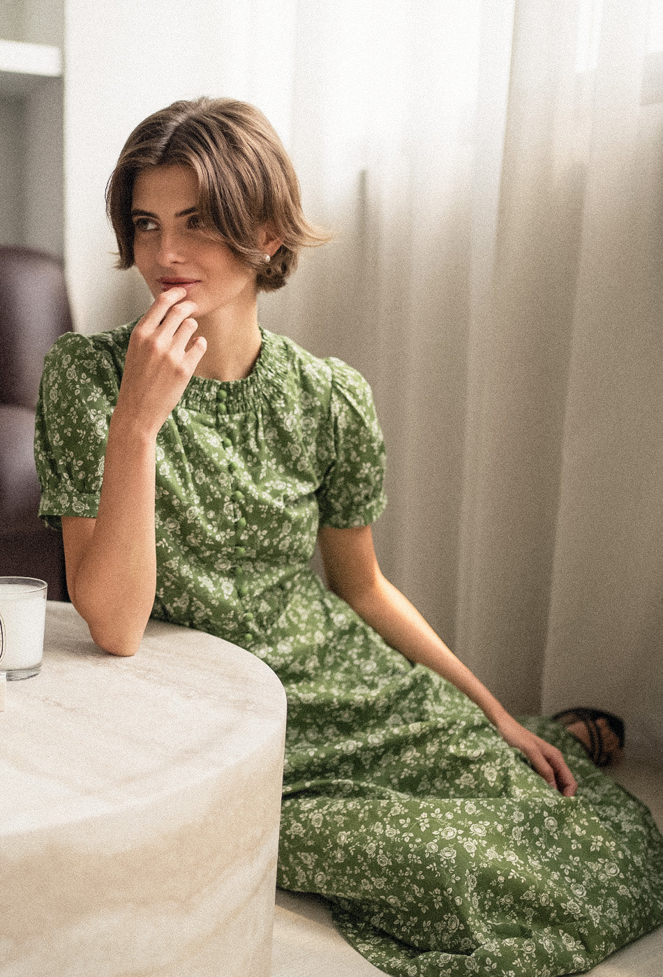 [Pre-order] The Look of Love Cotton Dress in Rosier