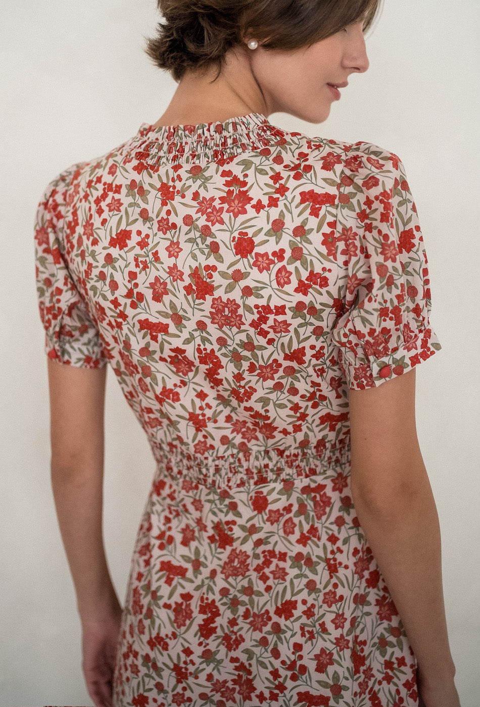 The Look of Love Cotton Dress in Scarlet Fields
