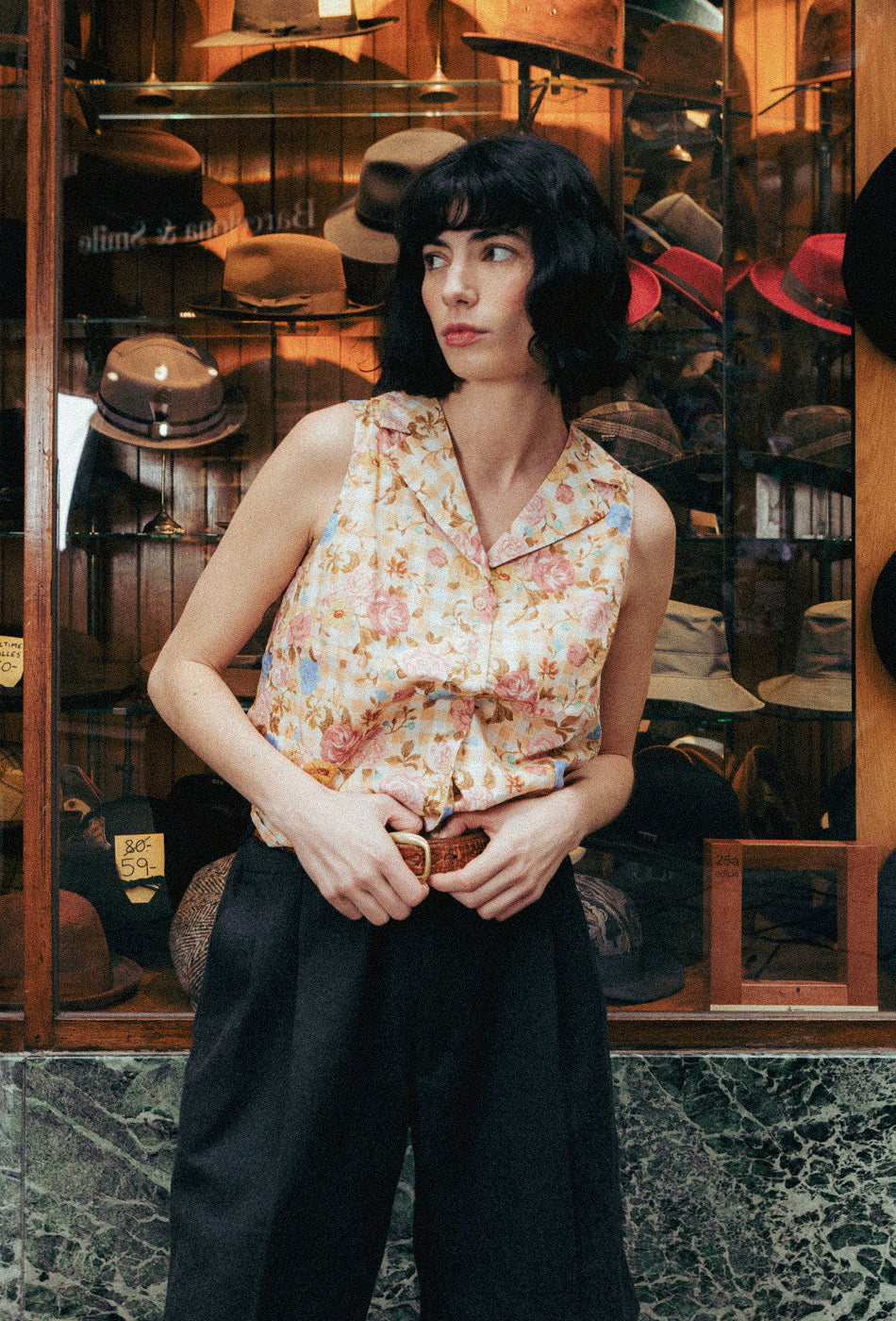 Vintage Sunshine Cotton Top in Antique Beige