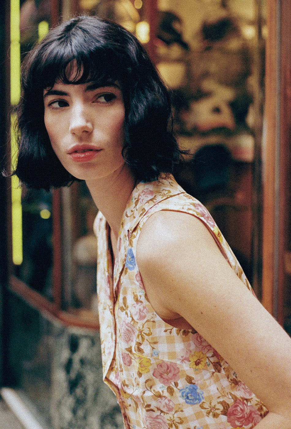 Vintage Sunshine Cotton Top in Antique Beige