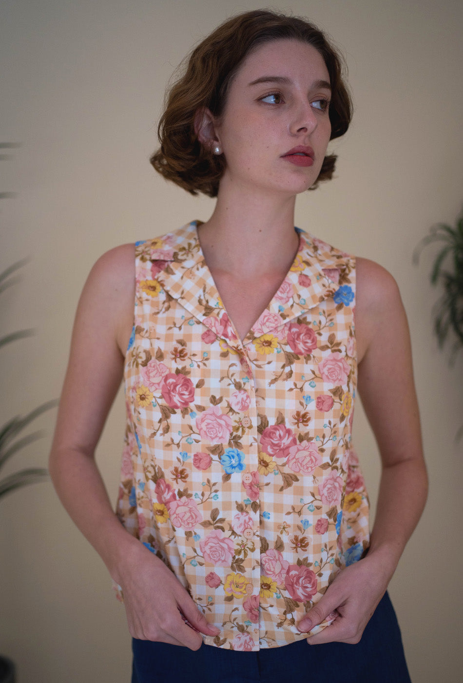 Vintage Sunshine Cotton Top in Antique Beige