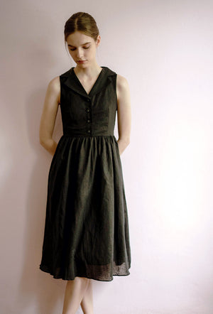 
                  
                    Vintage Sunshine Linen Dress in Black
                  
                