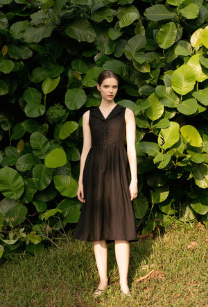 
                  
                    Vintage Sunshine Linen Dress in Black
                  
                