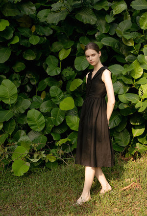 
                  
                    Vintage Sunshine Linen Dress in Black
                  
                