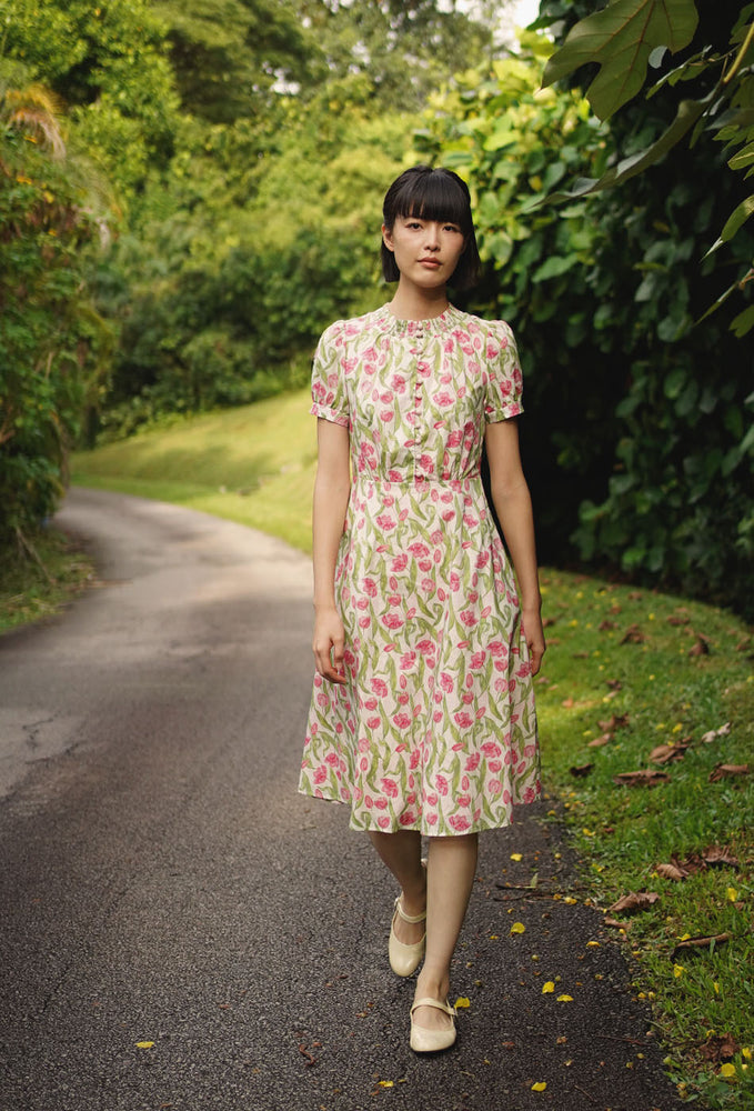 
                  
                    The Look Of Love Cotton Dress in Pink Tulips
                  
                