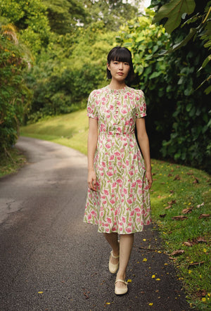 
                  
                    The Look Of Love Cotton Dress in Pink Tulips
                  
                