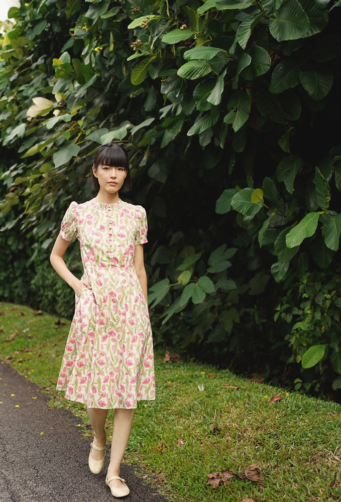 
                  
                    The Look Of Love Cotton Dress in Pink Tulips
                  
                