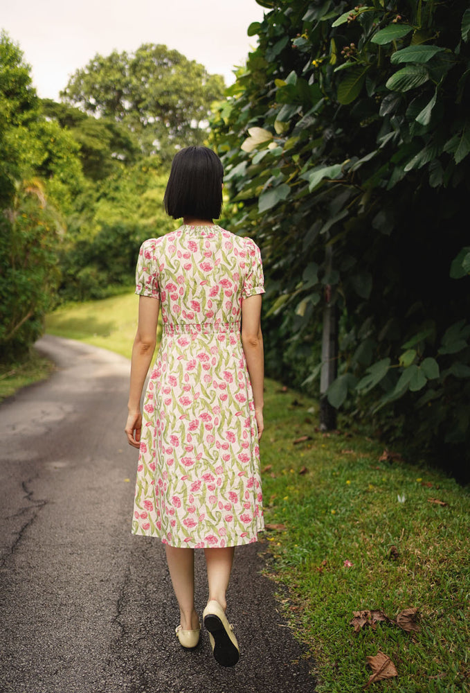 
                  
                    The Look Of Love Cotton Dress in Pink Tulips
                  
                