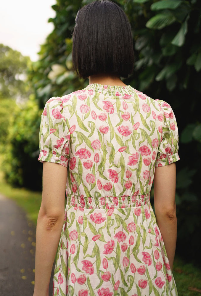 
                  
                    The Look Of Love Cotton Dress in Pink Tulips
                  
                