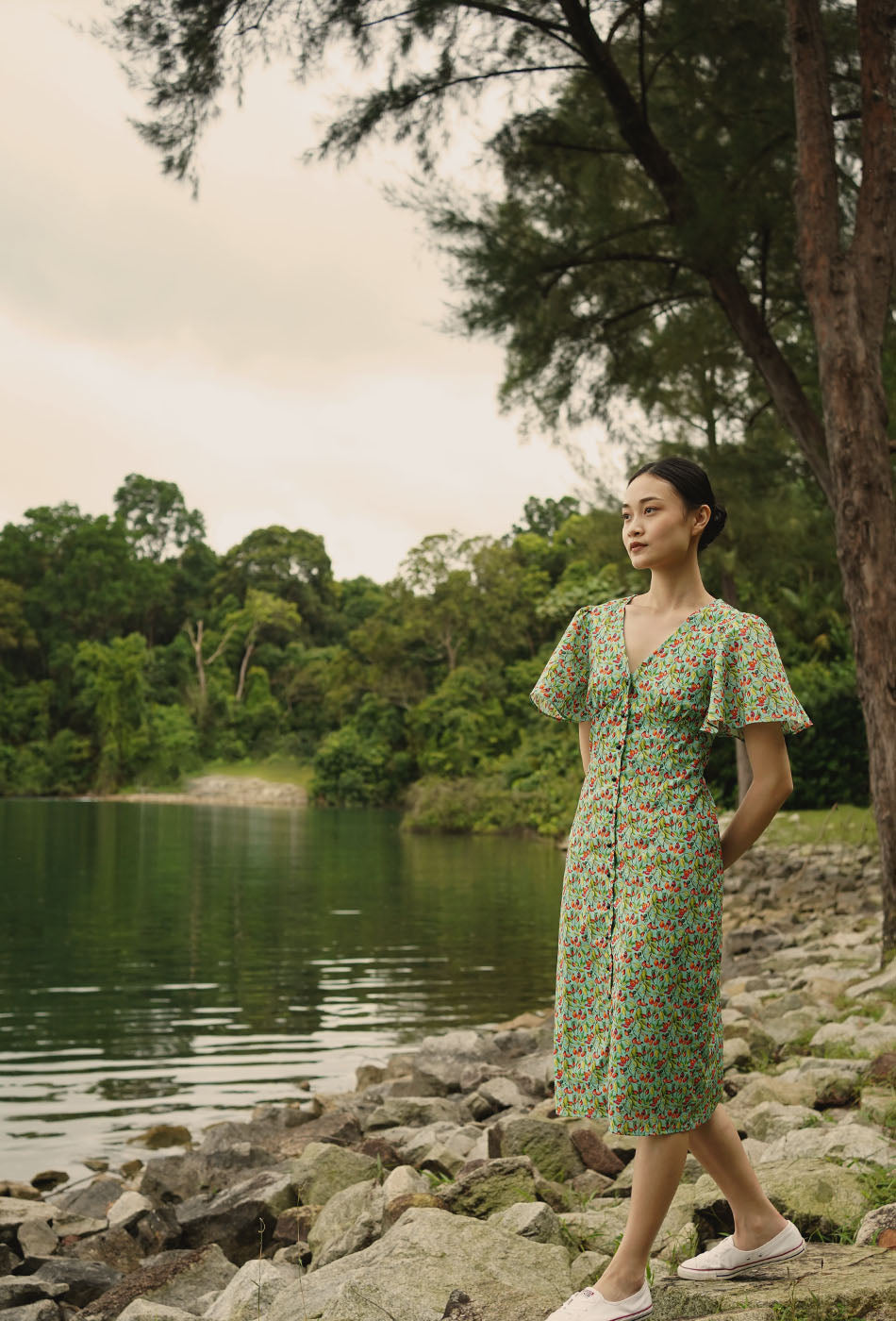 Shades of Summer Cotton Dress in Rose Hips