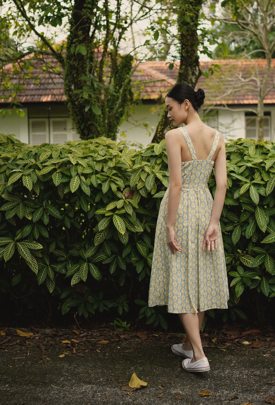 Picture Perfect Cotton Dress in Busy Bunnies