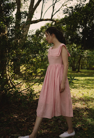 
                  
                    Grandma's Garden Linen Dress in Pink
                  
                