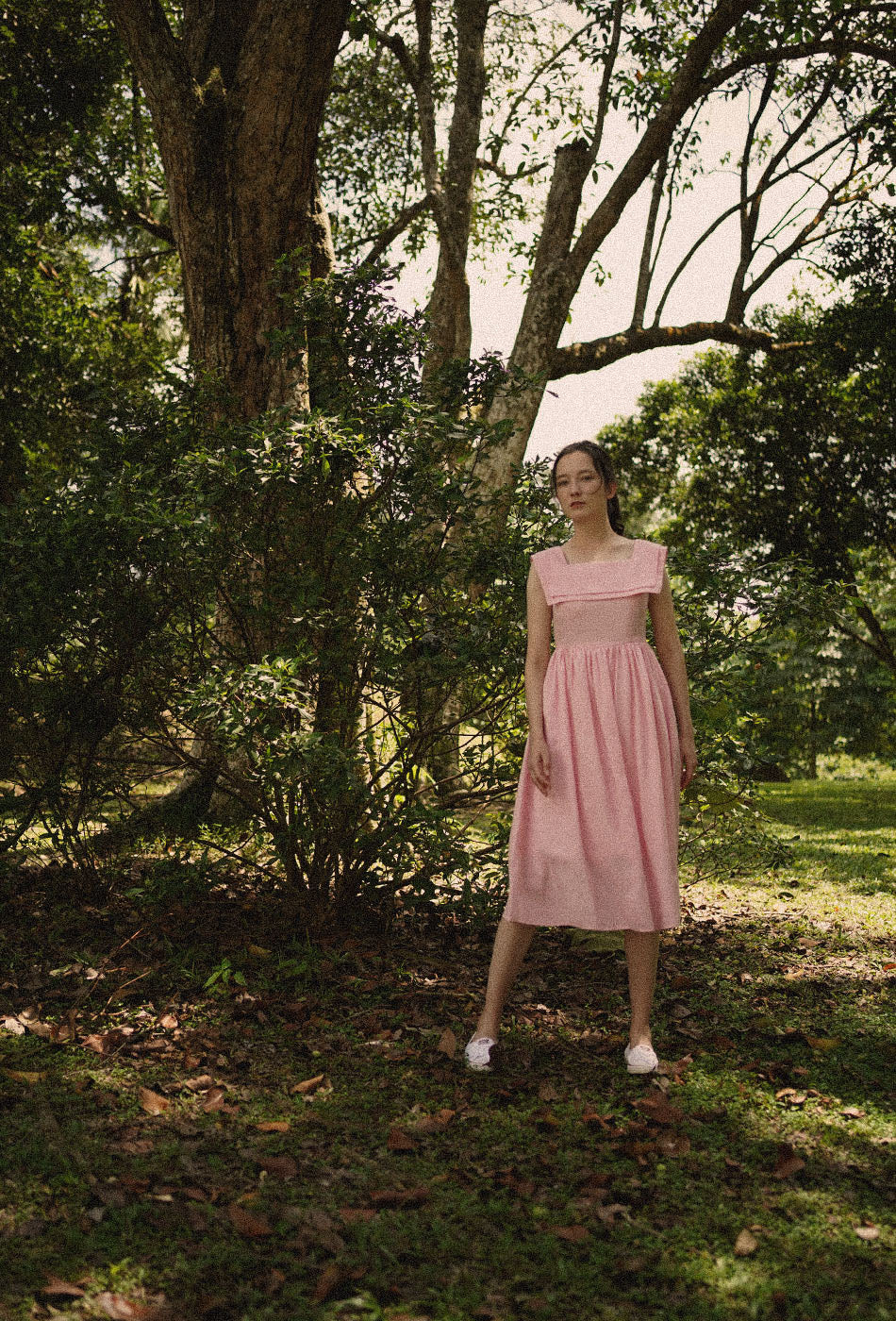 Grandma's Garden Linen Dress in Pink