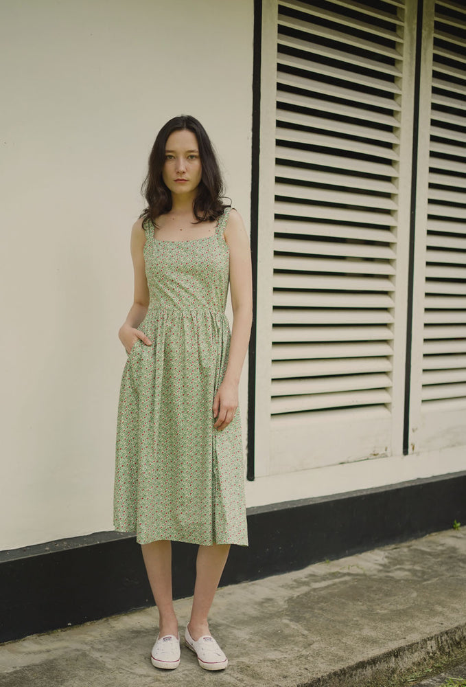 
                  
                    Catching the Sun Cotton Dress in Green Bloom
                  
                