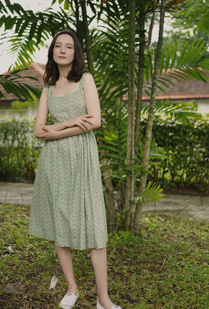 
                  
                    Catching the Sun Cotton Dress in Green Bloom
                  
                