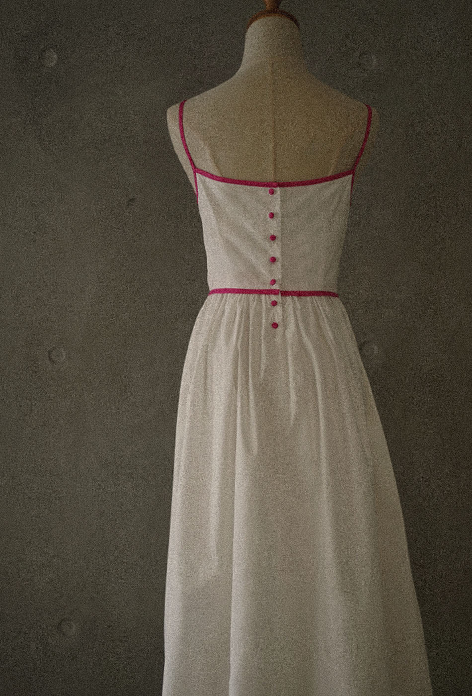 Seems Like Old Times Cotton Dress in White & Pink