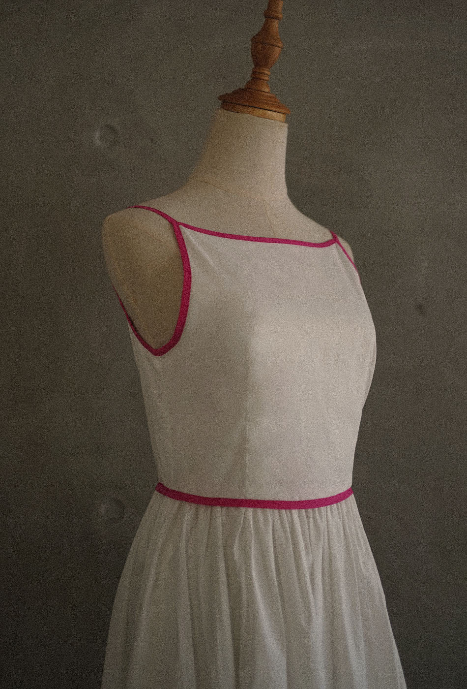 Seems Like Old Times Cotton Dress in White & Pink