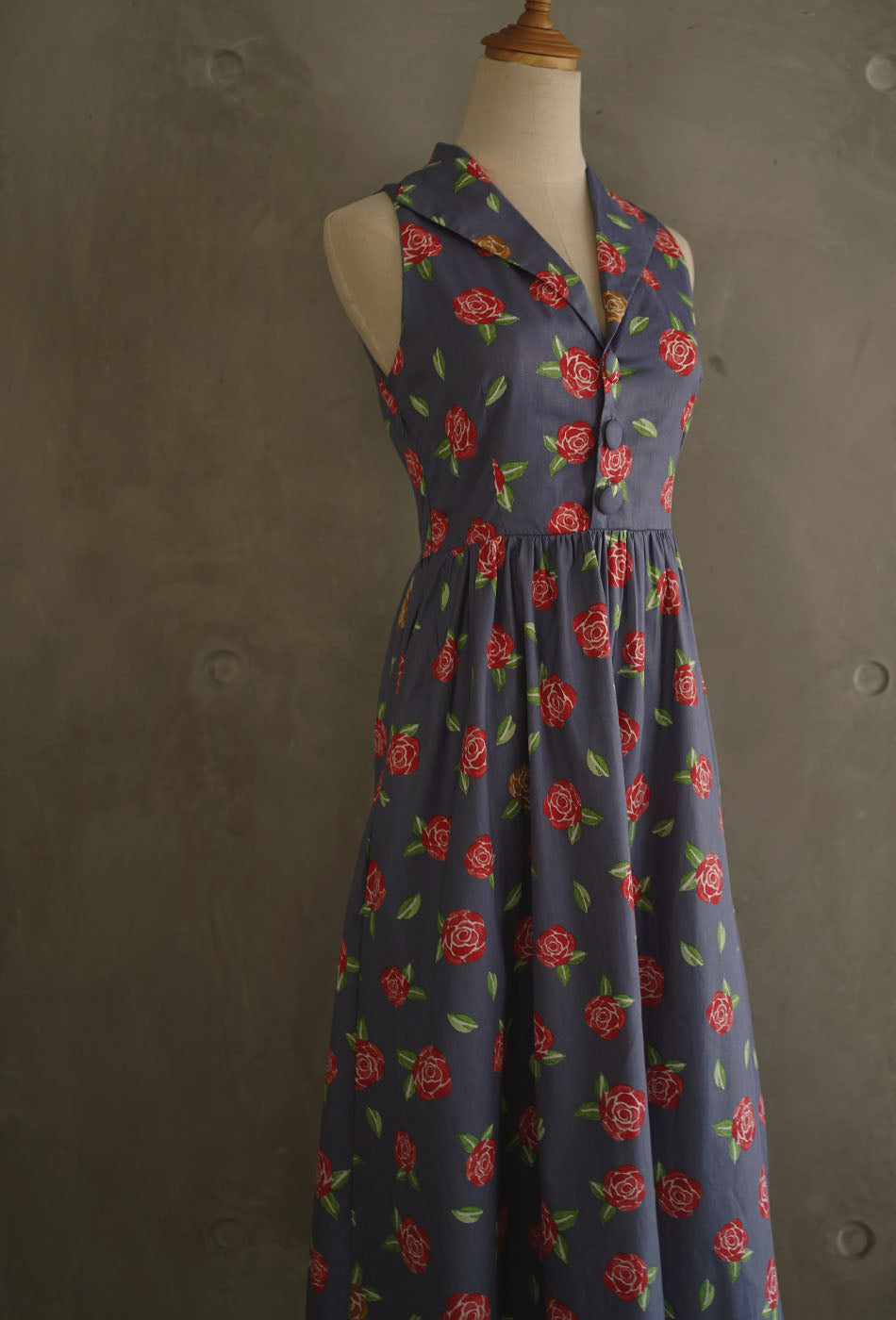 Summer in Colmar Cotton Dress in Scattered Blue