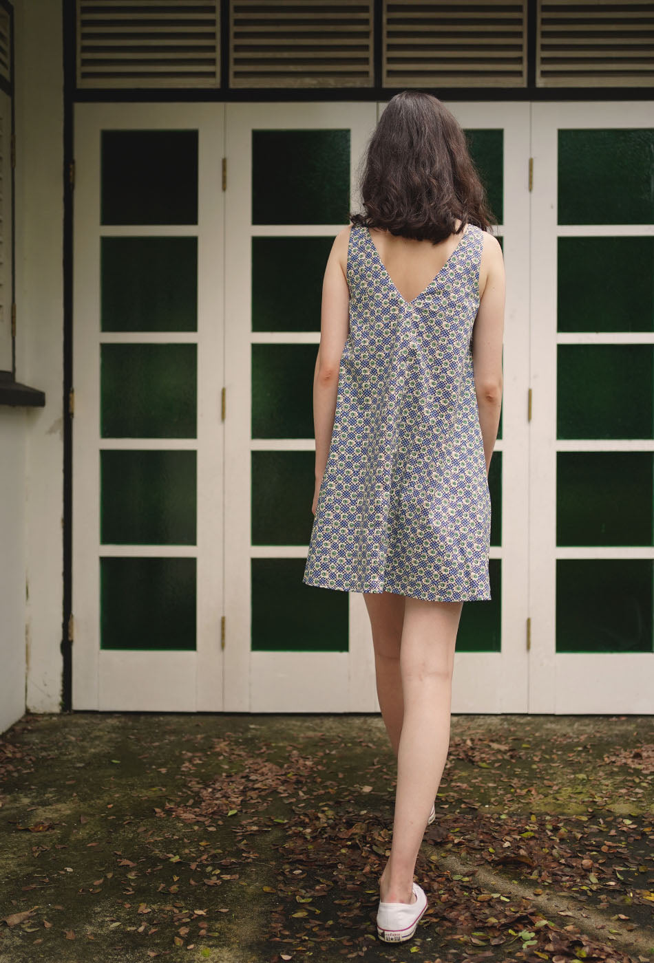 Enchanted Cotton Dress in Vintage Blue