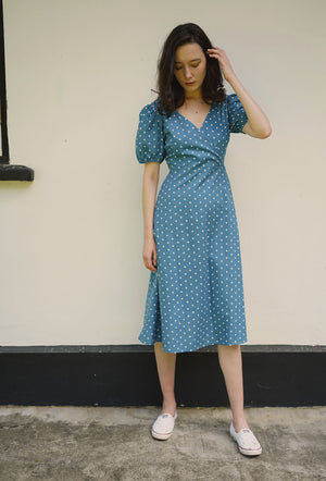 
                  
                    Dessert Over Tea II Cotton Dress in Dotted Blue
                  
                