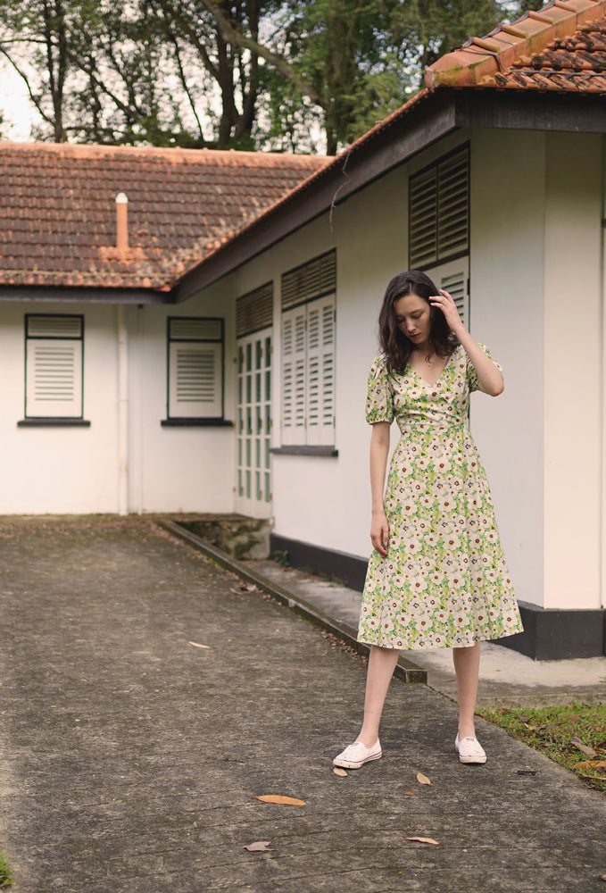 
                  
                    Dessert Over Tea II Cotton Dress in Bustling Greens
                  
                