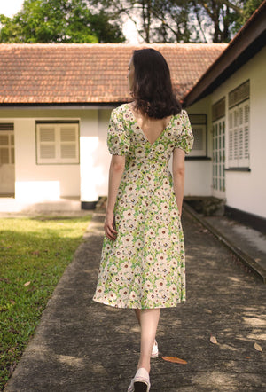 
                  
                    Dessert Over Tea II Cotton Dress in Bustling Greens
                  
                