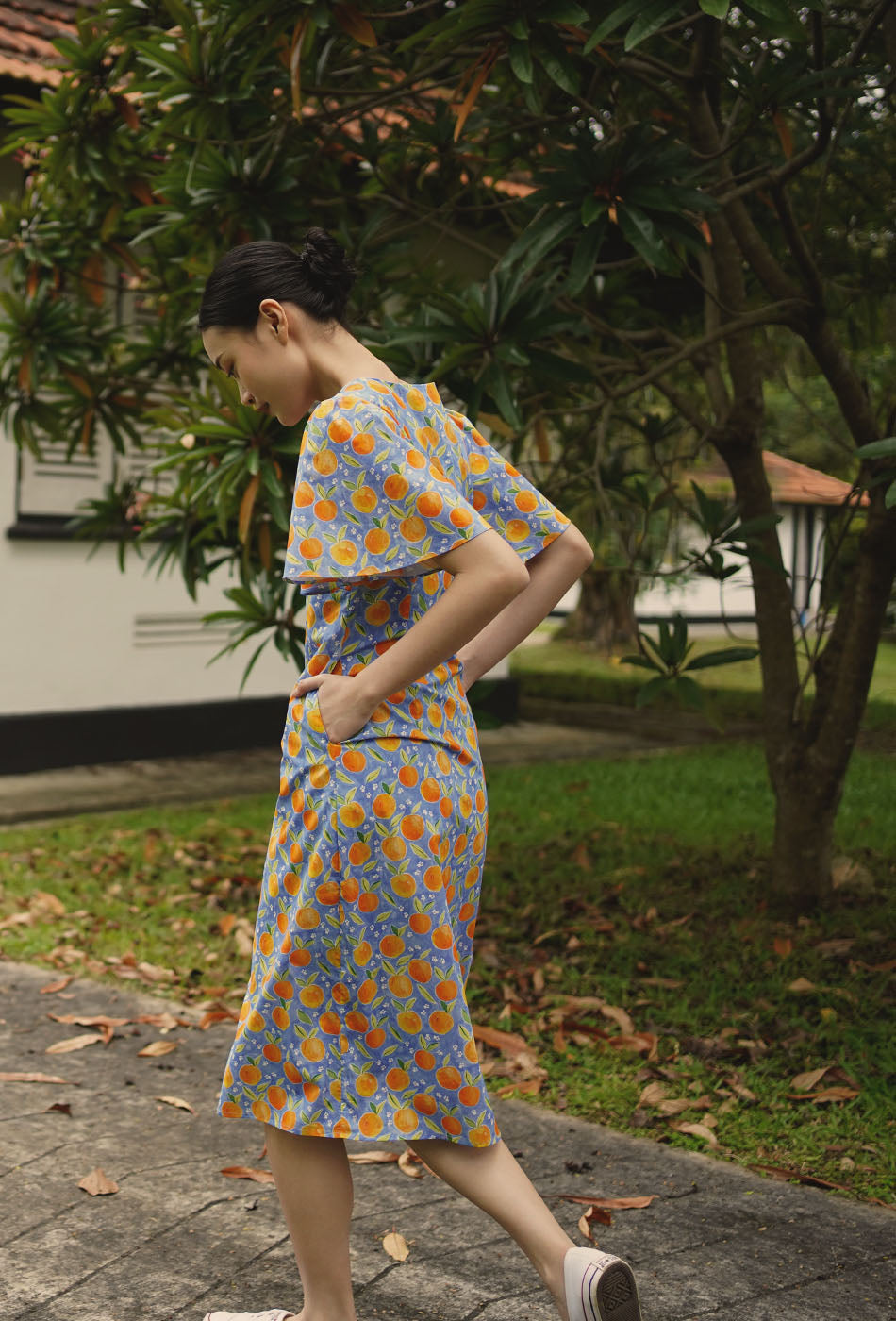 Shades of Summer Cotton Dress in Freshly Picked Oranges